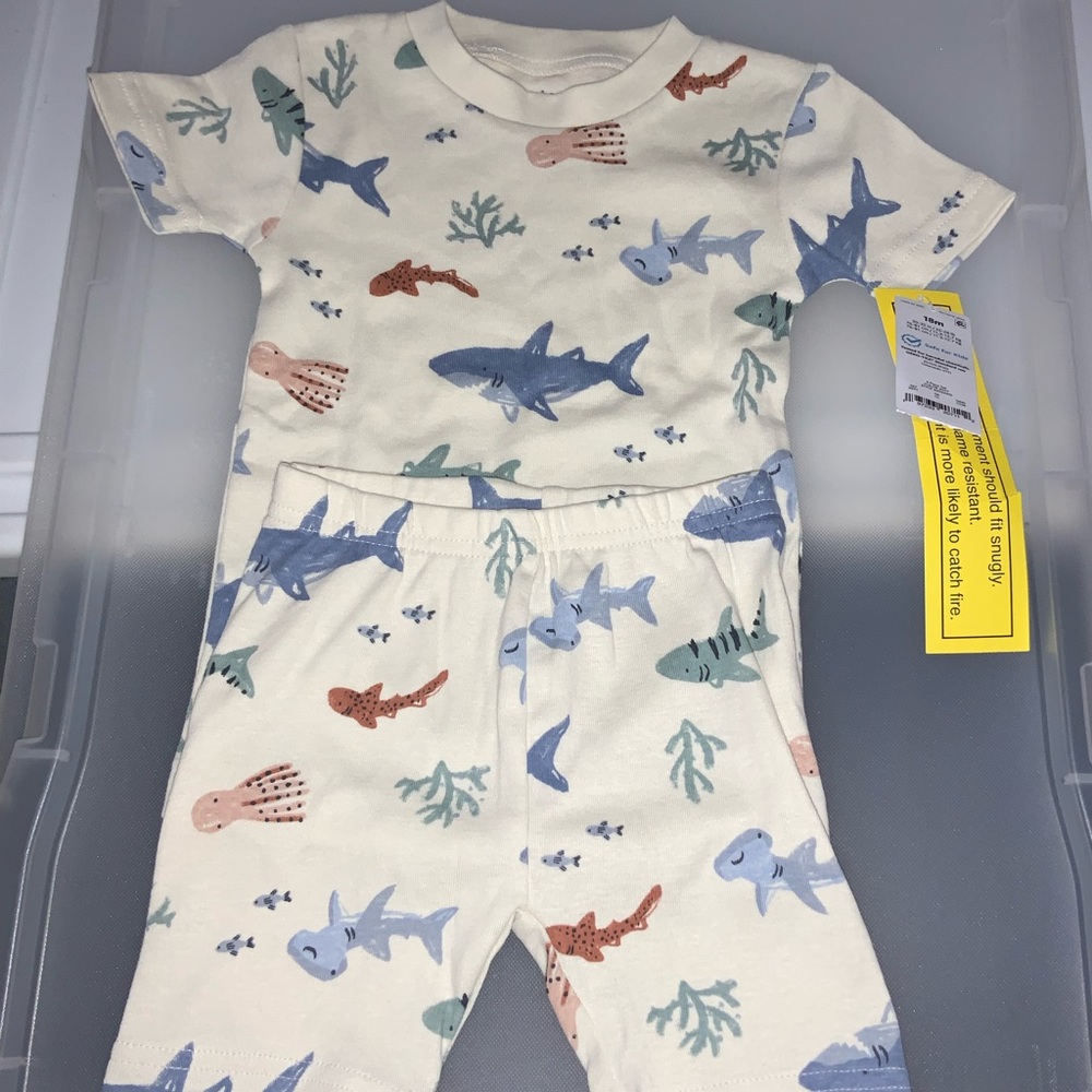 Shark Print Baby Outfit